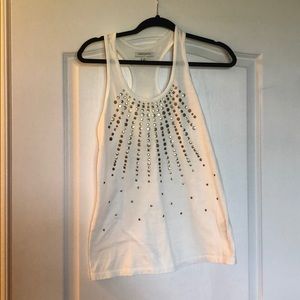 Banana republic White tank w/gold embellishment